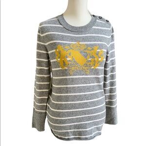 J Crew Striped Cashmere Blend Sweater